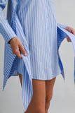 Striped Wrap Shirt Dress