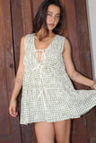 Plaid Tie Front Mini Dress