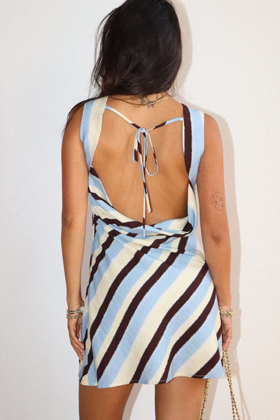 Diagonal Stripe Mini Dress