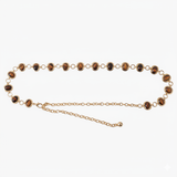 Glossy Coffee Bean Chain Belt
