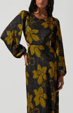 Quinn Dress - Black Mustard Floral