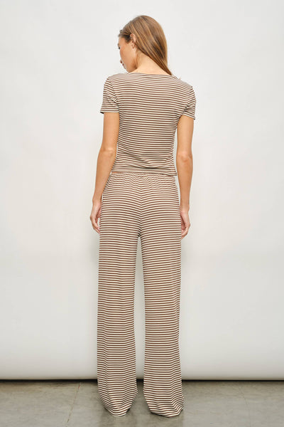 Ronnie Striped Top - Brown