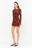 Sofie the Label Palermo Dress in brown floral, side view