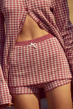 Gingham Knit Skort - Mauve Pink