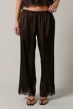 Lace Trim Stretch Pants