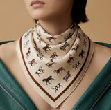 Equestrian Satin Scarf - Classic Cream