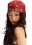 Paisley Silk Bandana - Ruby Burgundy