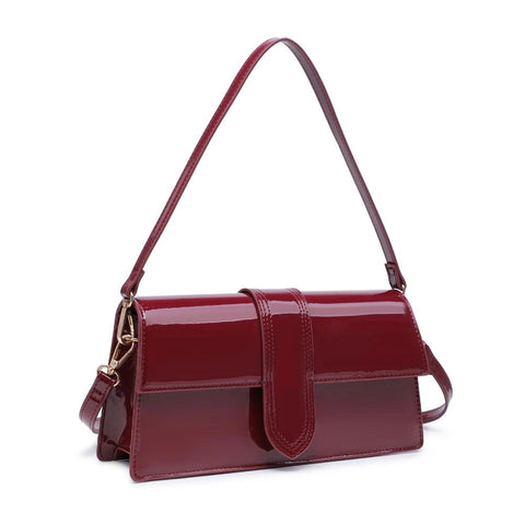 Chrissy Patent Crossbody - Burgundy