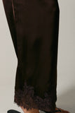 Lace Trim Stretch Pants