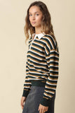 Belen Stripe Rugby Knit Sweater
