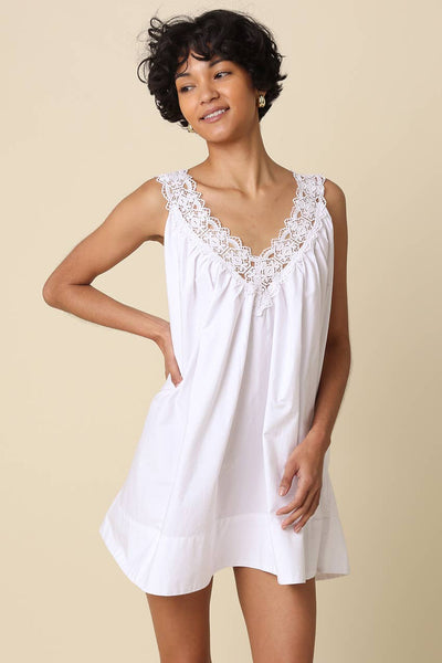 Elise Lace Trim Babydoll Dress
