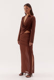 Selen Shirt in Mocha, side view