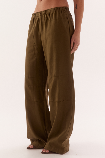 Remy Pant in Deep Khaki, pocket detail