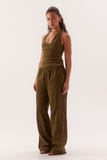 Lora Tank in Deep Khaki, side view