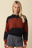 Lucia Color Block Polo Sweater
