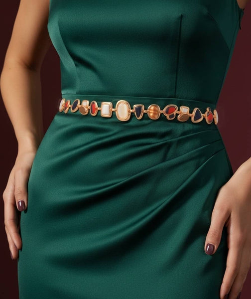 Multicolor Seaside Stone Chain Belt