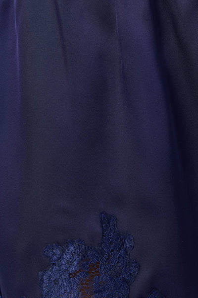 Satin Lace Stretch Shorts - Navy