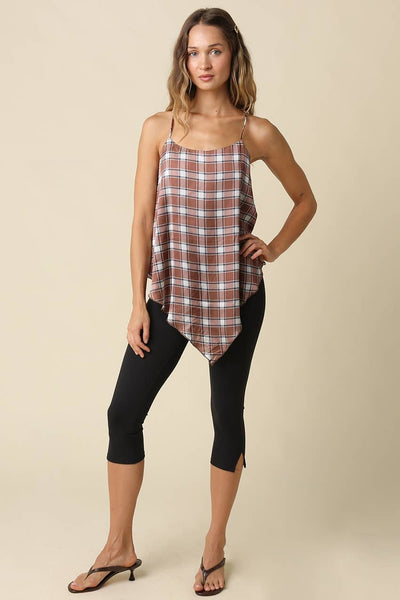 Judie Plaid Handkerchief Cami Top