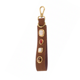 Gemstone Suede Keychain