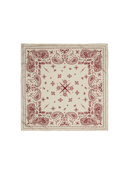 Paisley Silk Bandana - Vanilla Cream