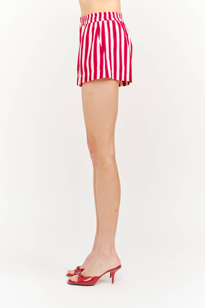 Arlette Red Striped Shorts