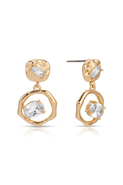 Organic Shape Crystal Earrings