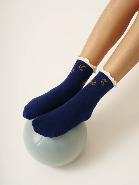 Croissant Ruffle Pilates Socks