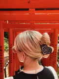 Paisley Heart Claw Clip - Black/White