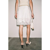 Odette Lace-Hem Midi Slip Skirt