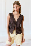 Chocolate Lace Trim Top