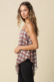 Judie Plaid Handkerchief Cami Top