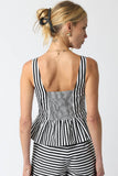Anna Striped Smocked Back Peplum Top