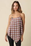 Judie Plaid Handkerchief Cami Top