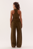 Lora Tank in Deep Khaki, back view