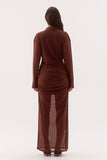 Selen Shirt in Mocha, back view