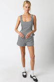 Anna Striped Smocked Back Peplum Top