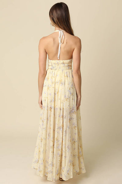 Sabrina Halter Floral Maxi Dress