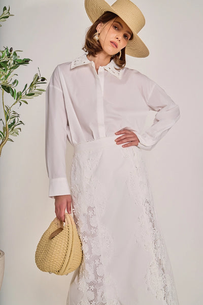 Crochet Collar Button Down