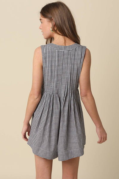 Hailey Gingham Tie-Front Romper
