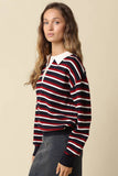 Belen Stripe Rugby Knit Sweater