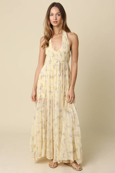 Sabrina Halter Floral Maxi Dress