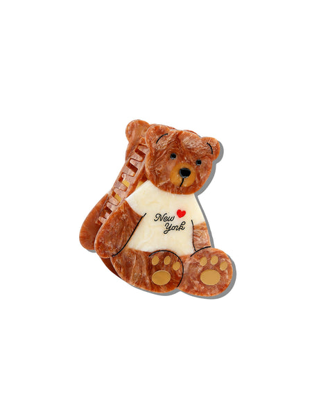 New York Teddy Bear Hair Claw Clip