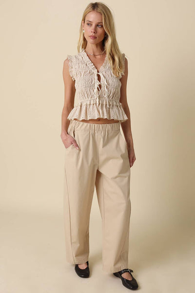 Jenny Smocked Ruffle Hem Blouse