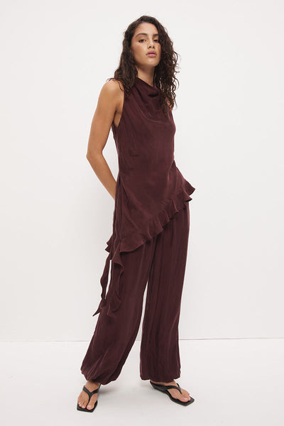 Eadie Top in Chestnut, styled lifestyle shot