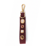 Gemstone Suede Keychain