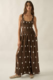 Chocolate Polka Dot Maxi Dress