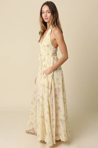 Sabrina Halter Floral Maxi Dress