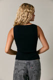 Boatneck Knit Sleeveless Top