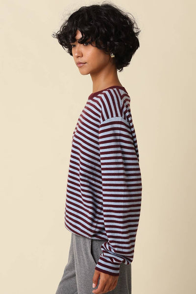Izzy Striped Relaxed Knit Top