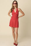Rumi Polka Dot Halter Mini Dress